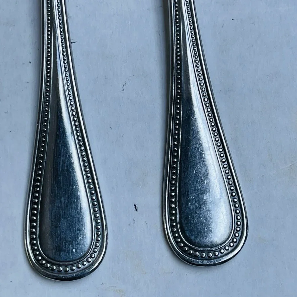 OXFORD HALL Stratton Stainless Flatware Beaded Edge Crafted in Japan Salad Fork